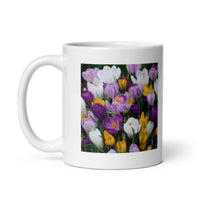 Crocus Flower Design White Glossy Coffee Mug