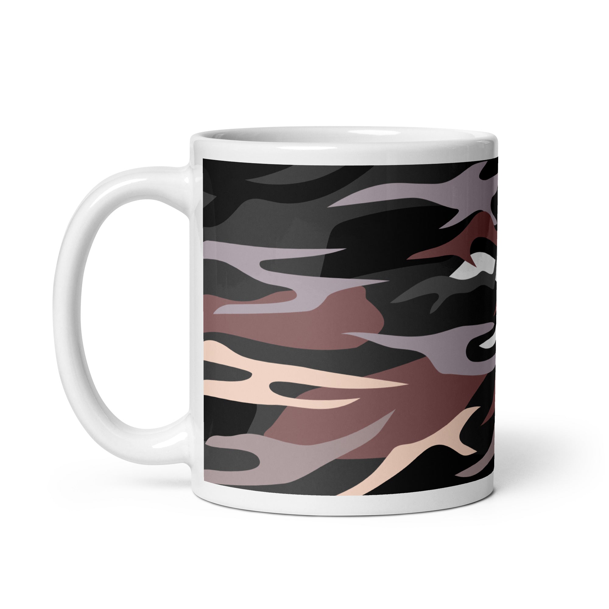 Abstract Art Design White Glossy Mug