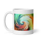 Abstract Hurricane Art Design White Glossy Coffee Mug