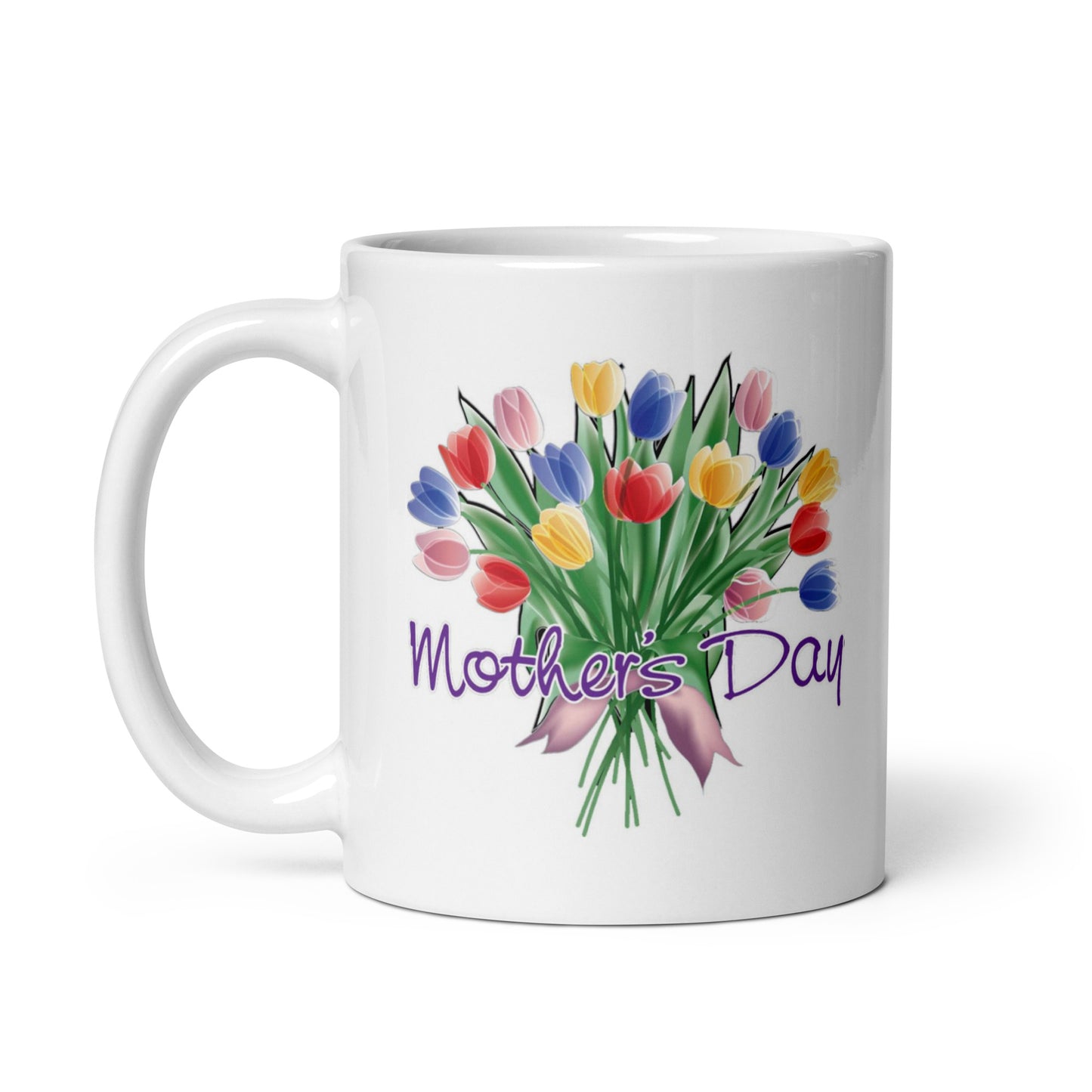 Happy Mothers Day Design White Glossy Coffee Mug