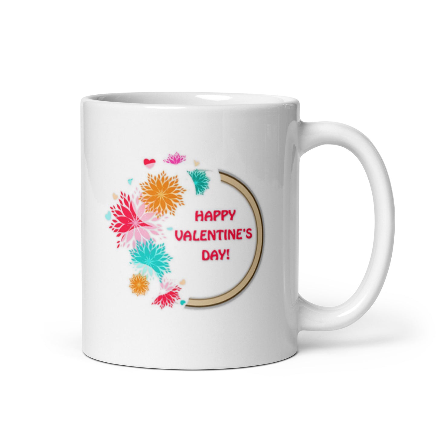 Happy Valentine Day White Glossy Coffee Mug