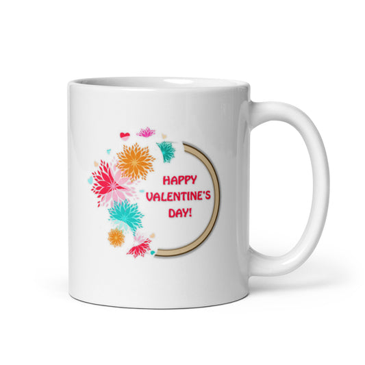 Happy Valentine Day White Glossy Coffee Mug