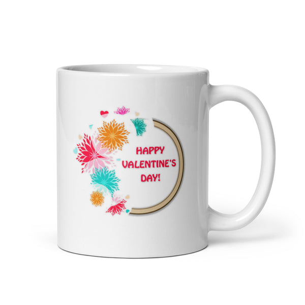 Happy Valentine Day White Glossy Coffee Mug