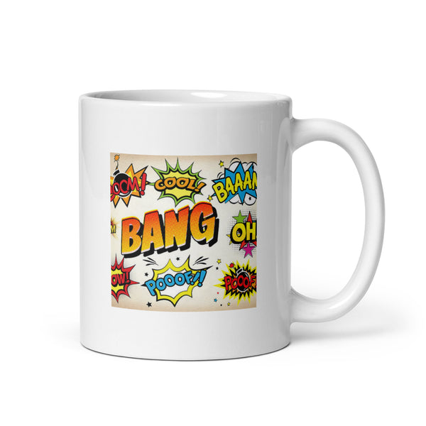 Comic Bank Cool White Glossy Mug