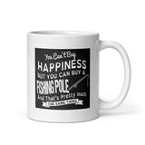Happiness Buying a Fishing Pole White Glossy Mug