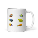 Colorful Fish Design White Glossy Mug