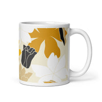 Wild Flower Design White Glossy Mug