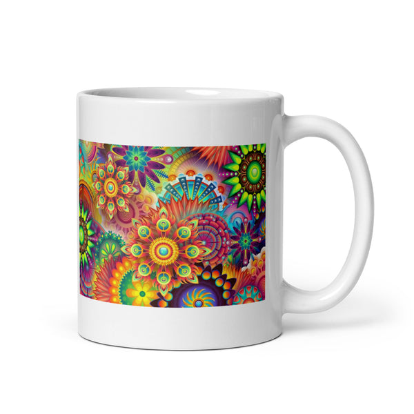 Abstract Art Design White Glossy Coffee Mug