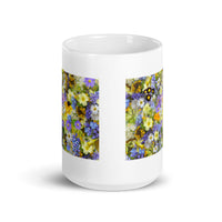 Assorted Flower Design White Glossy Mug