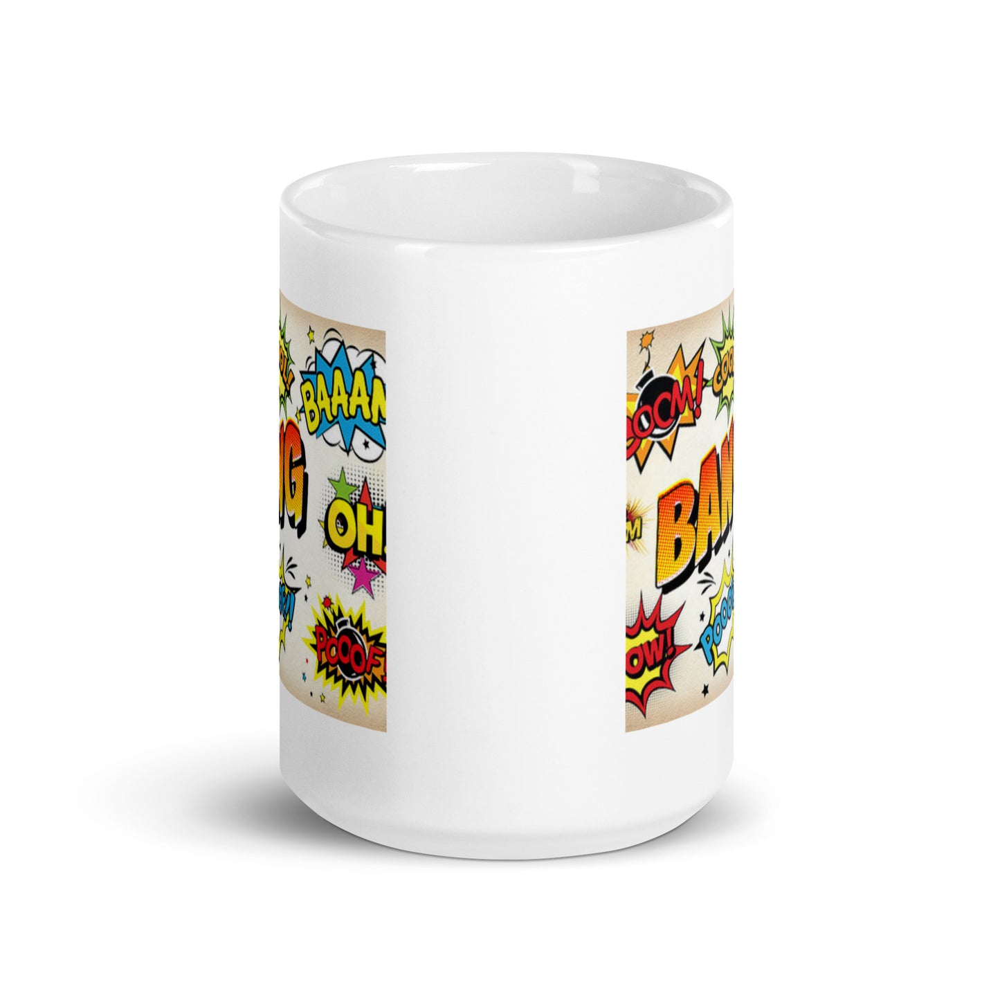 Comic Bank Cool White Glossy Mug