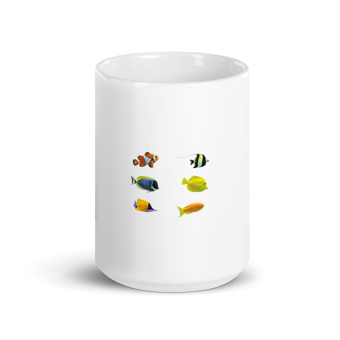 Colorful Fish Design White Glossy Mug