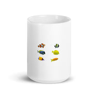 Colorful Fish Design White Glossy Mug