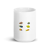 Colorful Fish Design White Glossy Mug