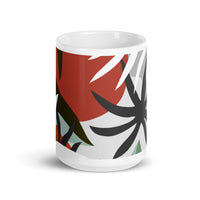 Wild Flower Design White Glossy Mug