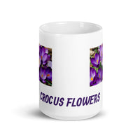 Crocus Flower Design White Glossy Coffee Mug