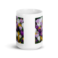 Crocus Flower Design White Glossy Coffee Mug