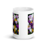 Crocus Flower Design White Glossy Coffee Mug