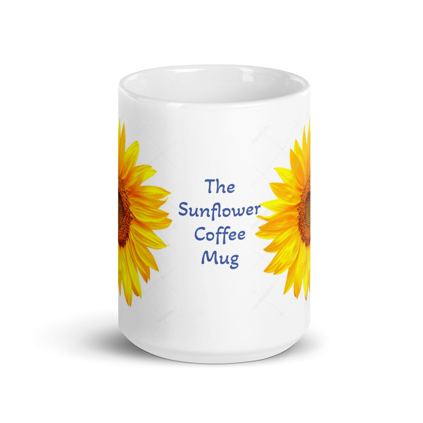 Sunflower Design White Glossy Coffee Mug