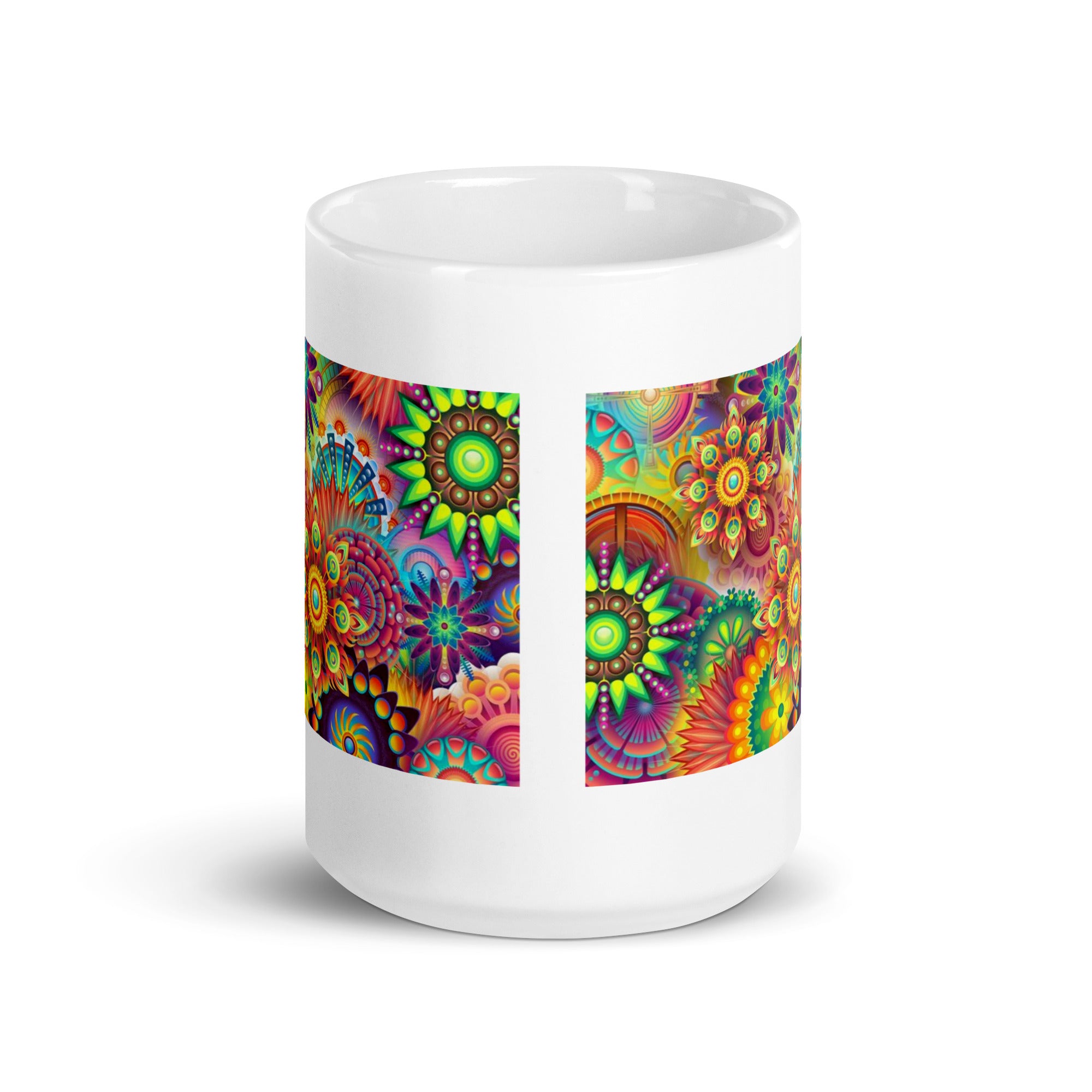 Abstract Art Design White Glossy Coffee Mug
