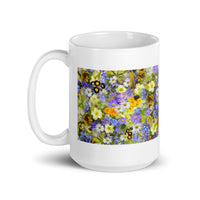 Assorted Flower Design White Glossy Mug