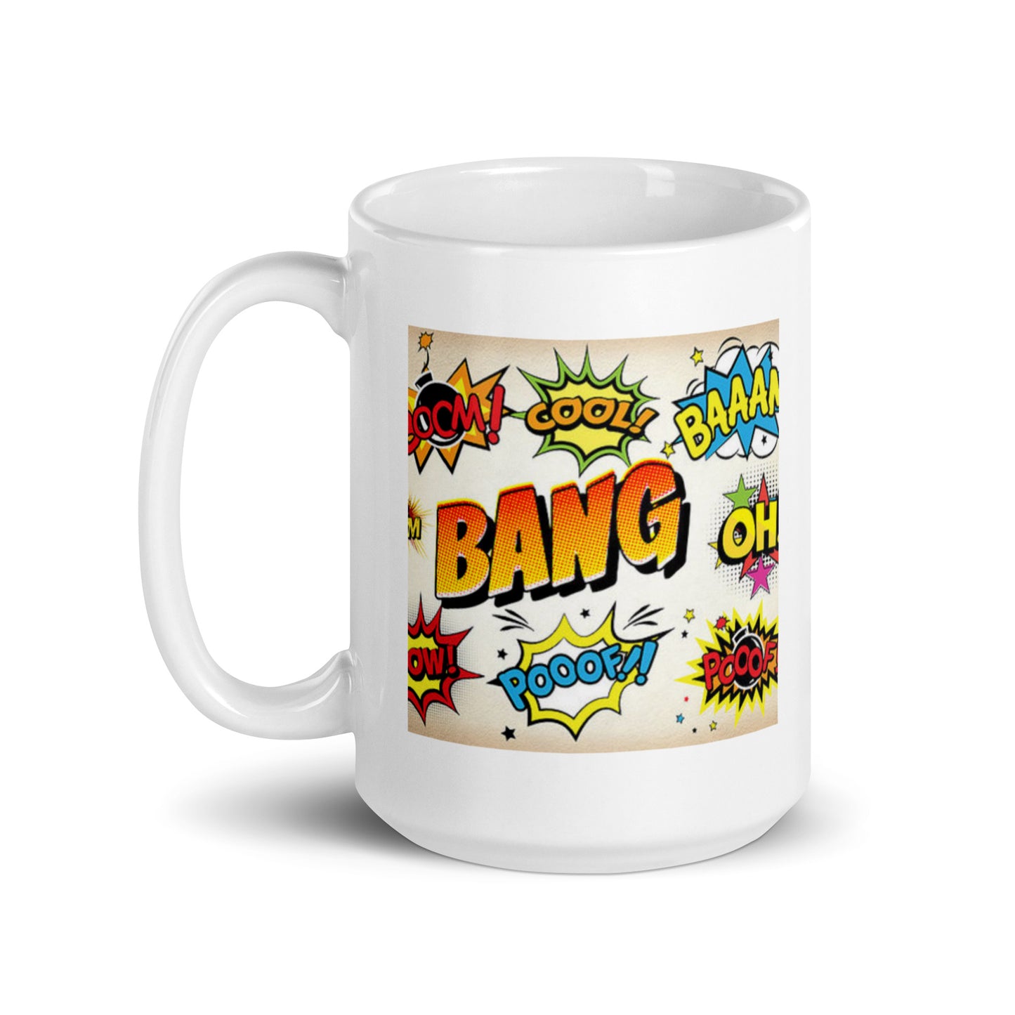 Comic Bank Cool White Glossy Mug