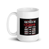 I Rather Be Fishing White Glossy Mug
