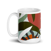 Wild Flower Design White Glossy Mug