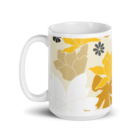 Wild Flower Design White Glossy Mug