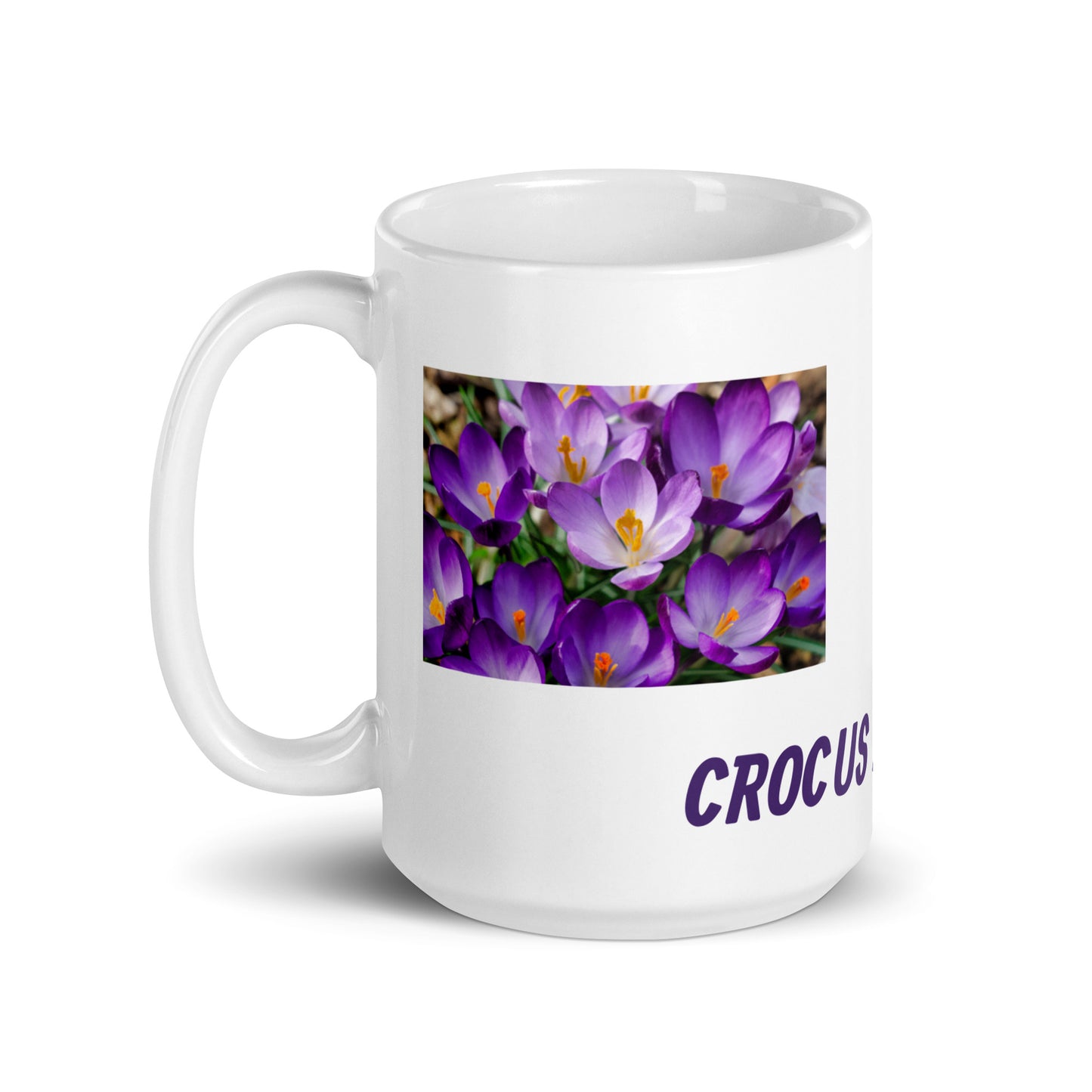 Crocus Flower Design White Glossy Coffee Mug