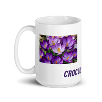 Crocus Flower Design White Glossy Coffee Mug