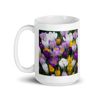 Crocus Flower Design White Glossy Coffee Mug