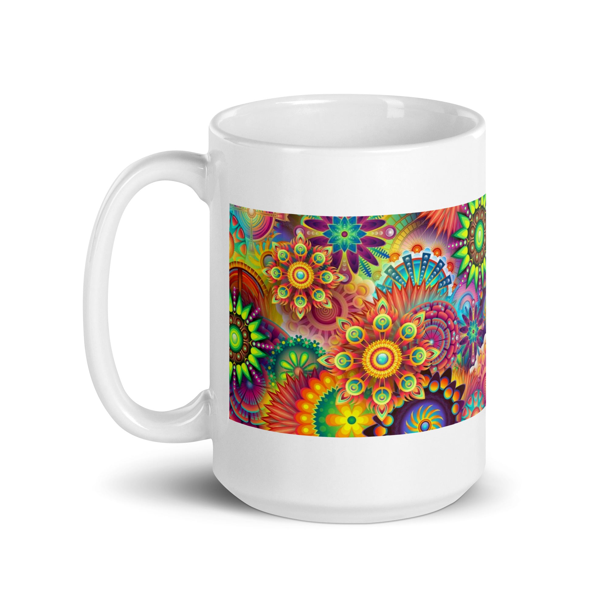 Abstract Art Design White Glossy Coffee Mug