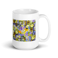 Assorted Flower Design White Glossy Mug