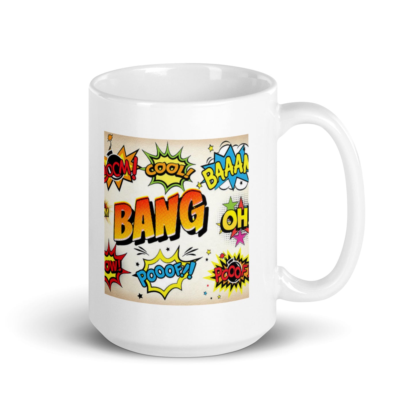 Comic Bank Cool White Glossy Mug