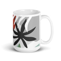 Wild Flower Design White Glossy Mug