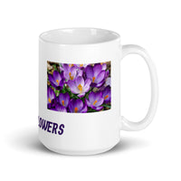 Crocus Flower Design White Glossy Coffee Mug