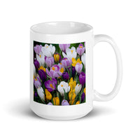 Crocus Flower Design White Glossy Coffee Mug