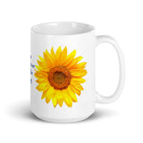Sunflower Design White Glossy Coffee Mug