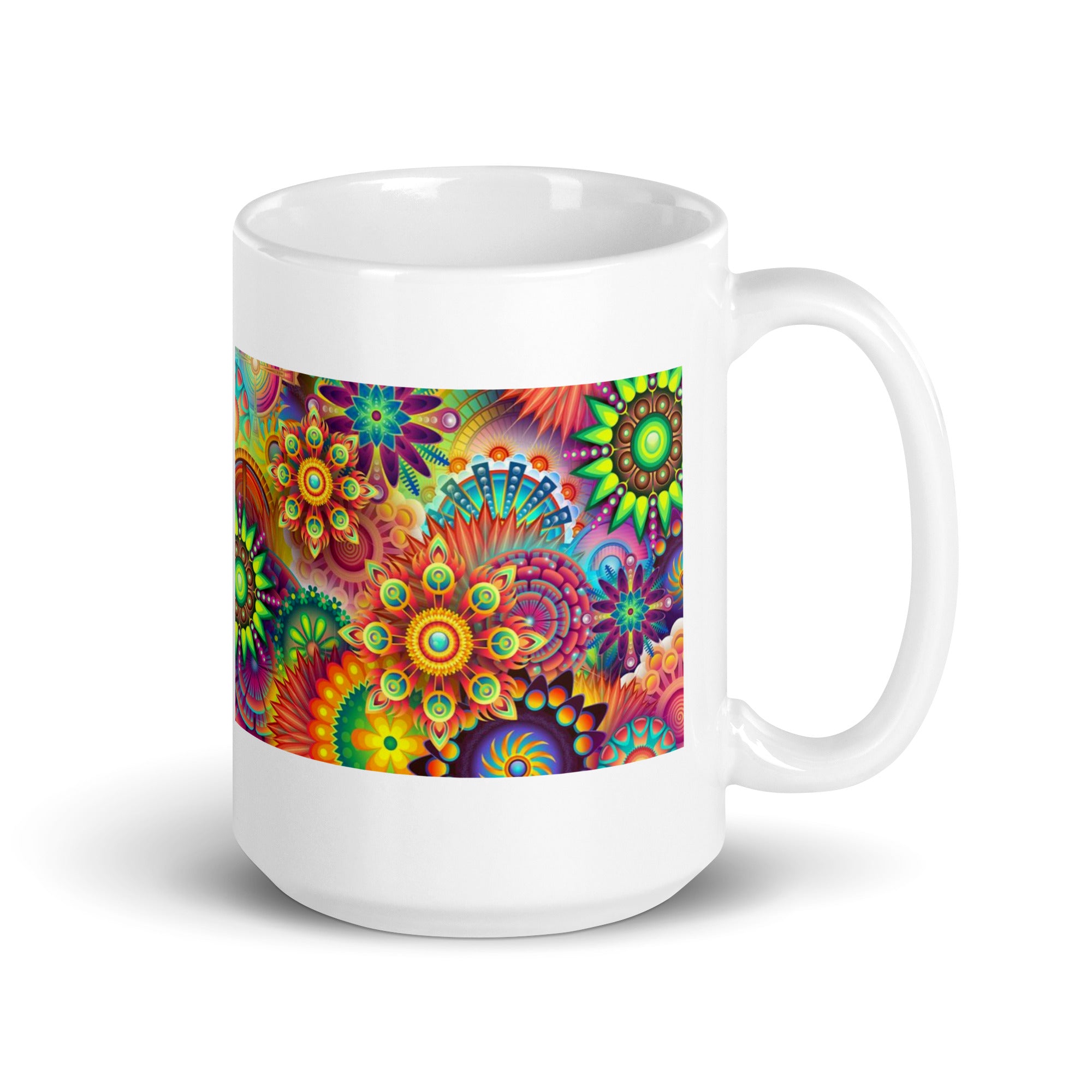 Abstract Art Design White Glossy Coffee Mug