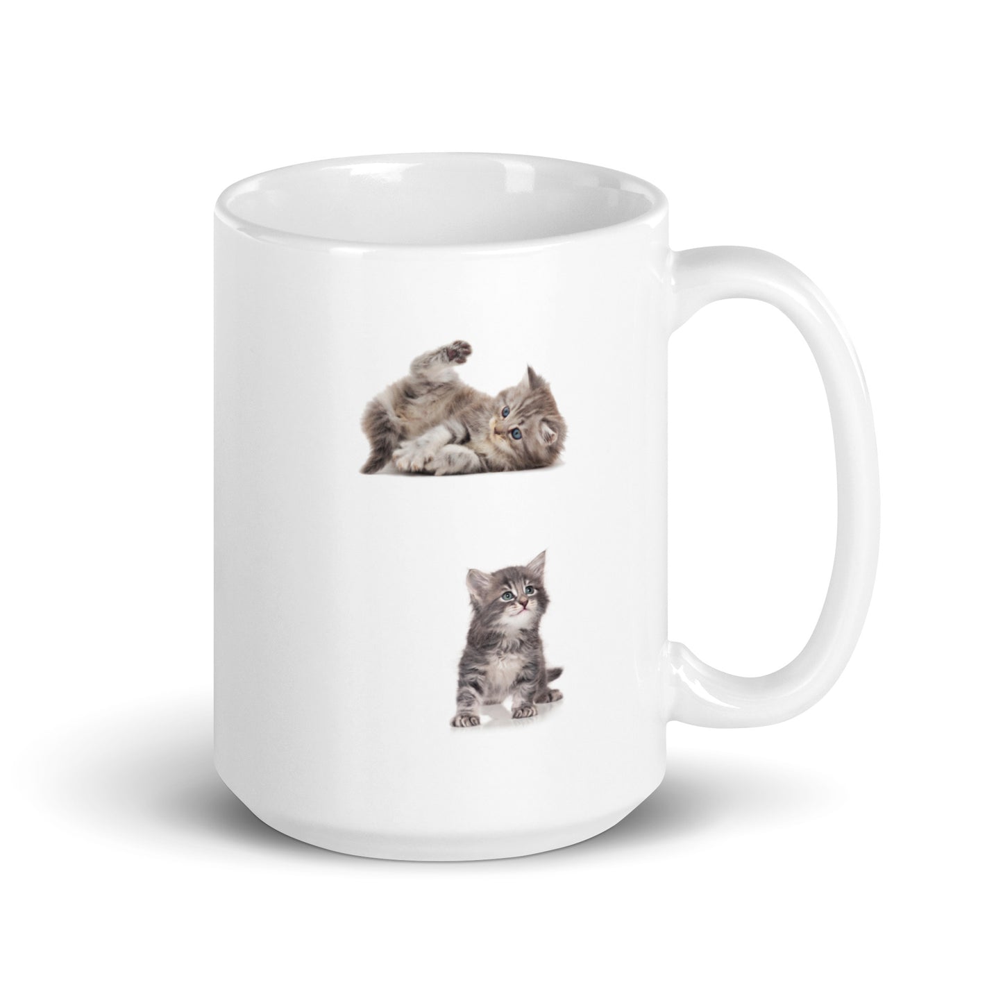 Kitten Design Coffee White Glossy Mug