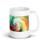 Abstract Hurricane Art Design White Glossy Coffee Mug