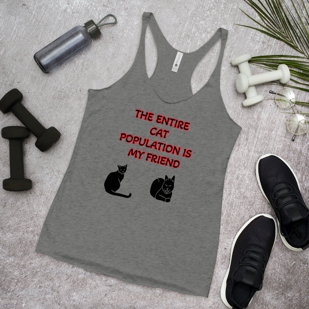 Women's Racerback Tank Top Cats are my Friend